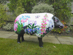 Hand-Painted Full-Size Resin Sheep – Custom Garden Décor