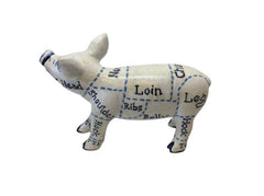 Charming Blue & White Mini Resin Pig / Collectable Décor