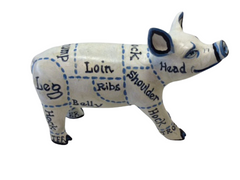 Charming Blue & White Mini Resin Pig / Collectable Décor