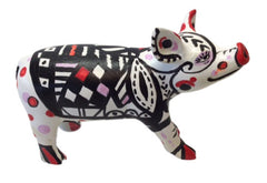 Vibrant Patchwork Fantasy Miniature Pig – Limited Edition Handcrafted Decor