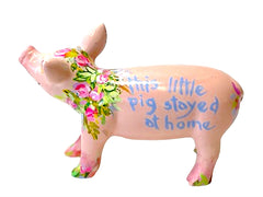 “Too Sweet to Eat” Mini Pig/ Floral Resin Collectible Art