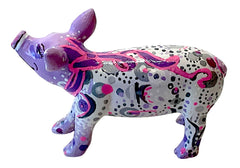 Starlight Swirl Mini Pig/Hand-Painted Resin Pig Collectable