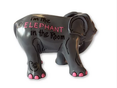 Elephant in the Room” – Hand Painted Resin Elephant Figurine