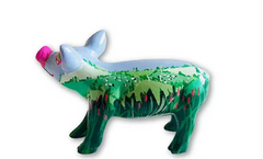 Countryside Dreams Mini Pig/ Handcrafted Collectible Art