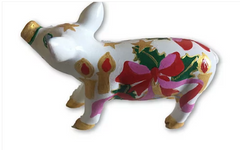Festive Cheer Mini Pig/ Holiday Collectible by Painted Pigs