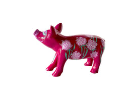 Pink Hydrangea Mini Pig/ Hand-Painted Floral Collectable