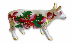 Festive Holiday Mini Cow – Christmas-Themed Hand-Painted Resin Cow Collectable