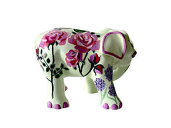 Blush Peony Elephant – Hand-Painted Resin Figurine