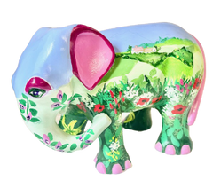 Country Elephant /Hand Painted Figurine