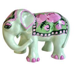 Pastel Garden Resin Elephant – Hand-Painted Collectible