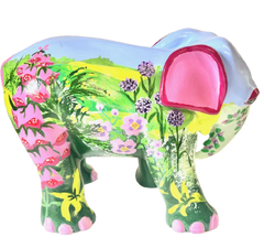 Country Elephant /Hand Painted Figurine