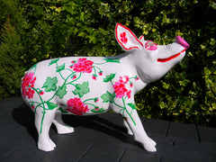 Garden Bloom Painted Pig/Elegant Handcrafted Floral Pig Collectible