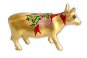 PP-R2232 Ribbon on gold mini cow
