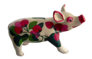 PP-R1402 Red buds on white mini pig