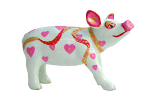 PP-R1388 Hearts & ribbon on Mini Pig