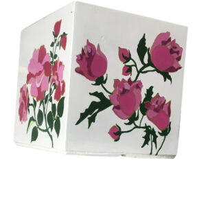 PP-R6016 Square Pot Planter Red flowers on white